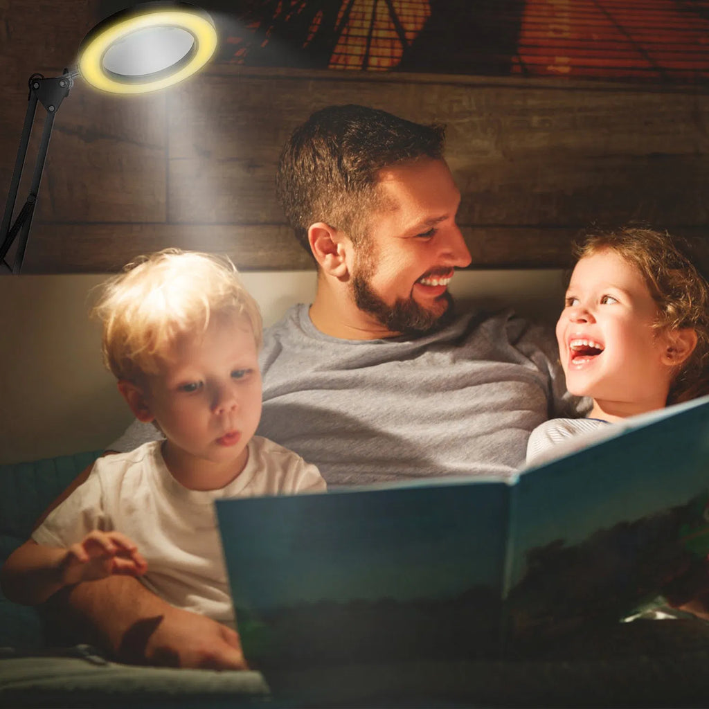 LED Magnifier Desk Lamp 8x Magnifying Glass with Light Swing Arm Desk Table - Image 4