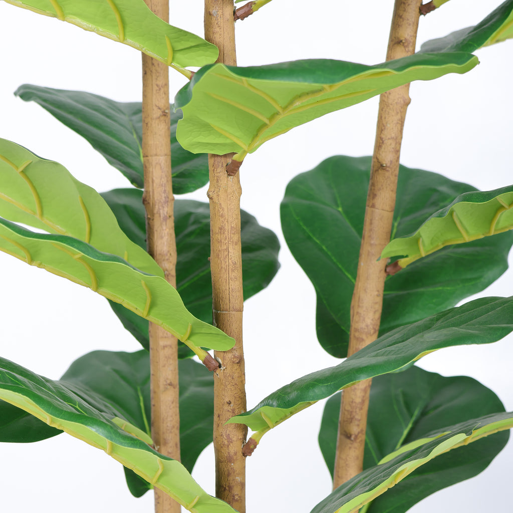 5.2FT Artificial Fiddle Leaf Fig Tree With Decorative White Pot Real Touch - Image 4