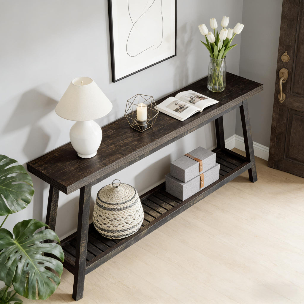 Two-Tier Living Room Sofa Console Table