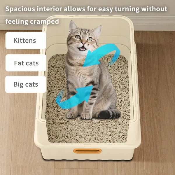 Simple Drawer Style White Cat Litter Box Humanized Design Does Not Occupy