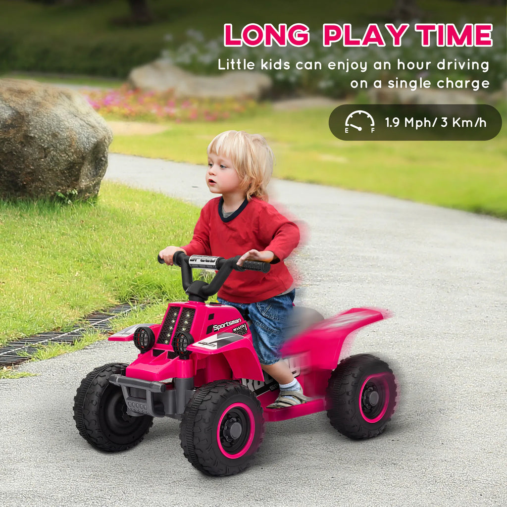 6V Kids ATV Quad 4 Wheeler Battery Powered Electric Ride on Car w/ Lights