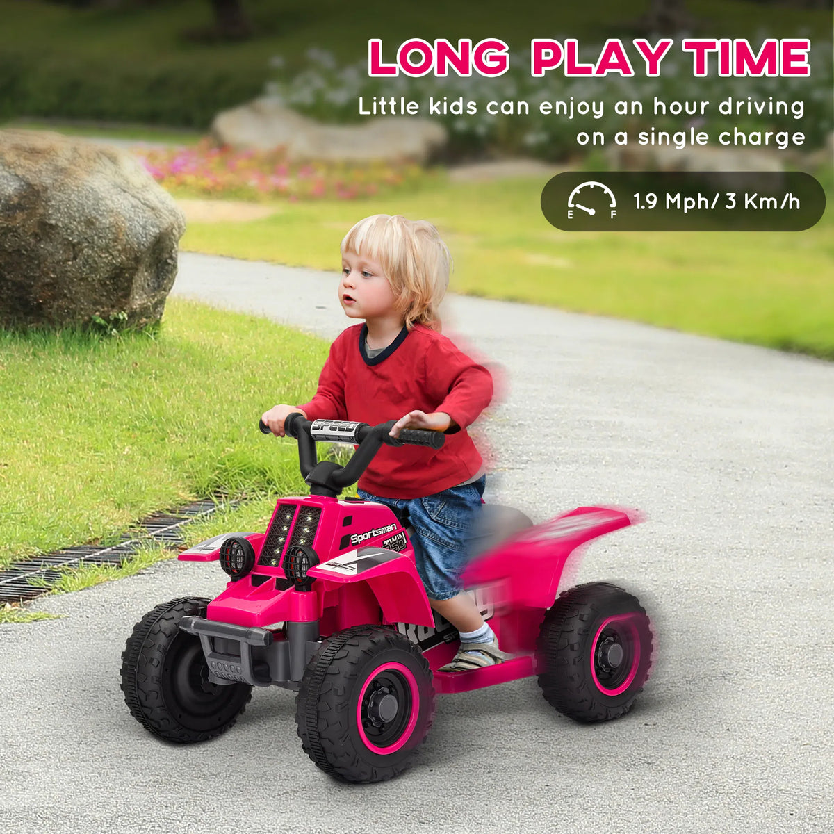 6V Kids ATV Quad 4 Wheeler Battery Powered Electric Ride on Car w/ Lights