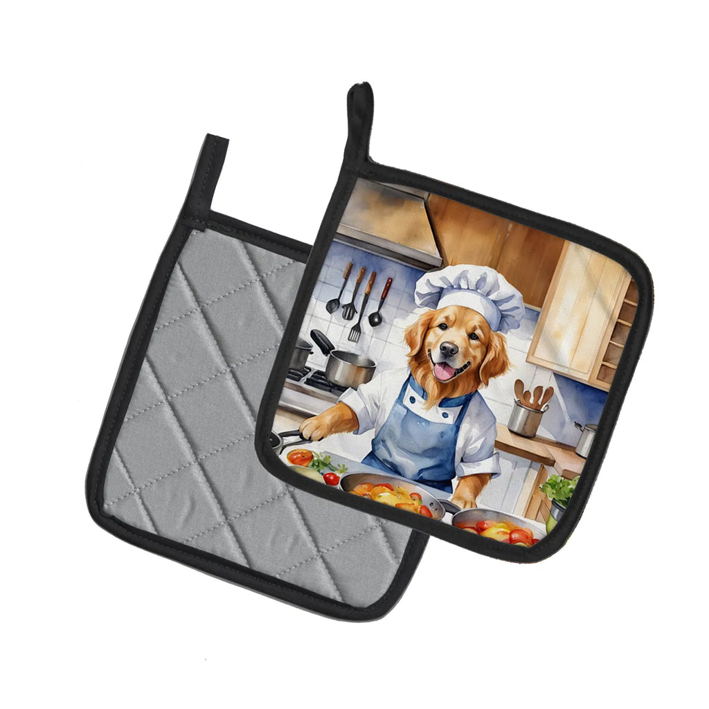 Golden Retriever The Chef Pair of Pot Holders Kitchen Heat Resistant Pot - Image 4