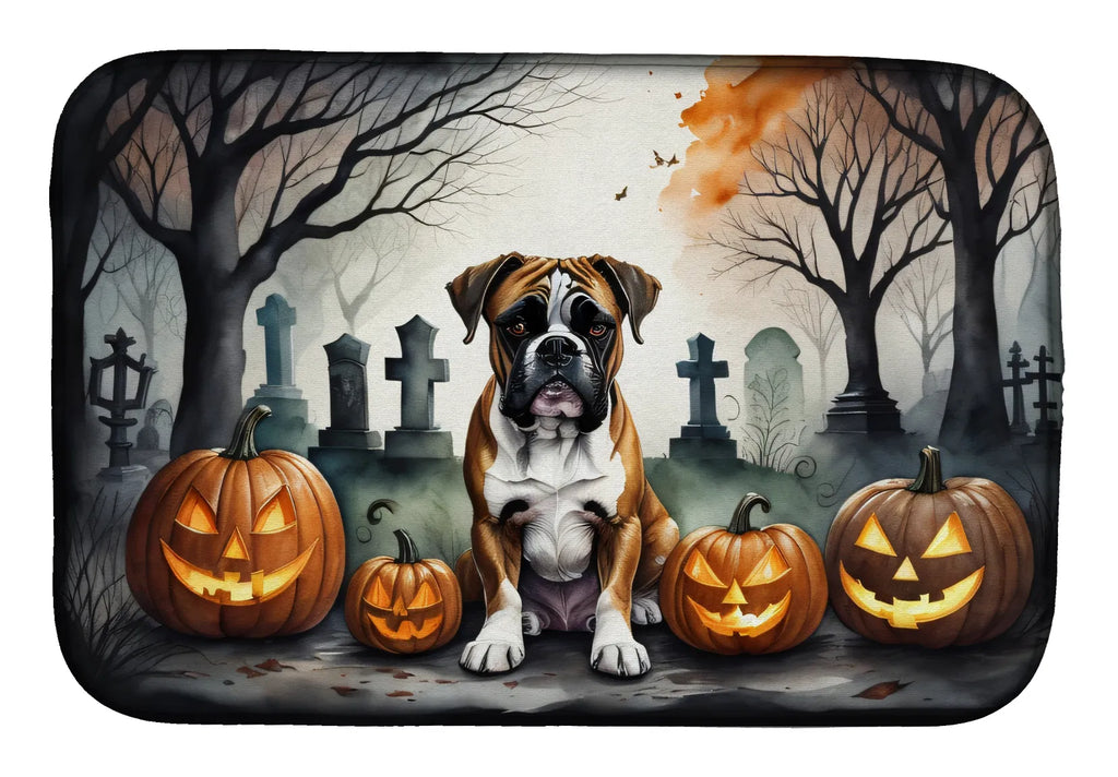 Boxer Spooky Halloween Dish Drying Mat Absorbent Dish Drying Mat Pad for - Image 4