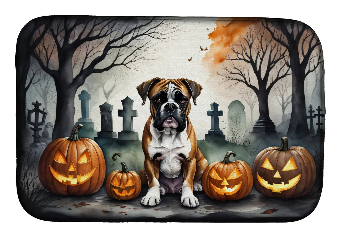 Boxer Spooky Halloween Dish Drying Mat Absorbent Dish Drying Mat Pad for - Image 4