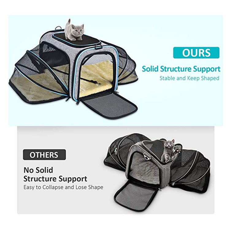 Carrier For Cat Pet Airline Approved Expandable Foldable Soft Dog Carrier
