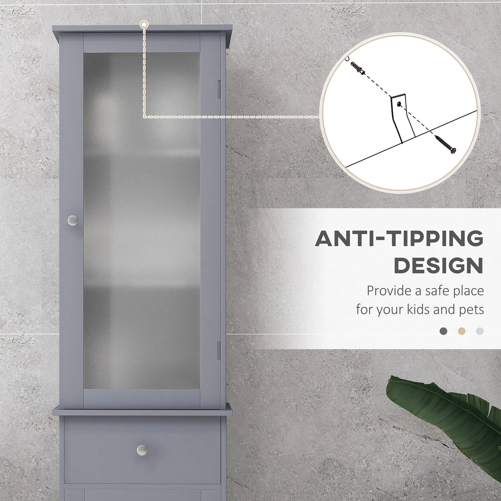 Tall Bathroom Cabinet Bathroom Storage Cabinet with Drawers 2 Doors and - Image 2