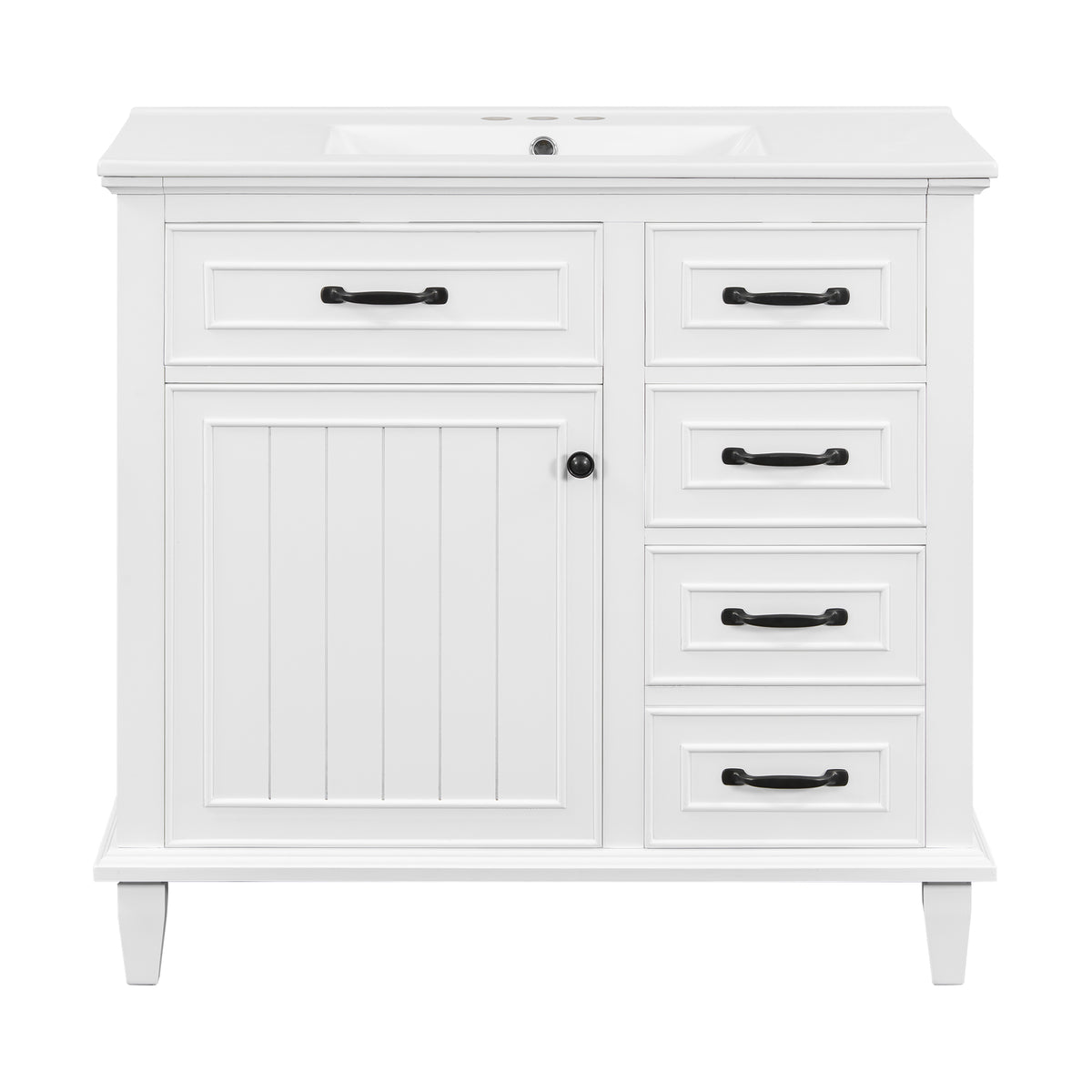 36-Inch White Bathroom Vanity with Sink