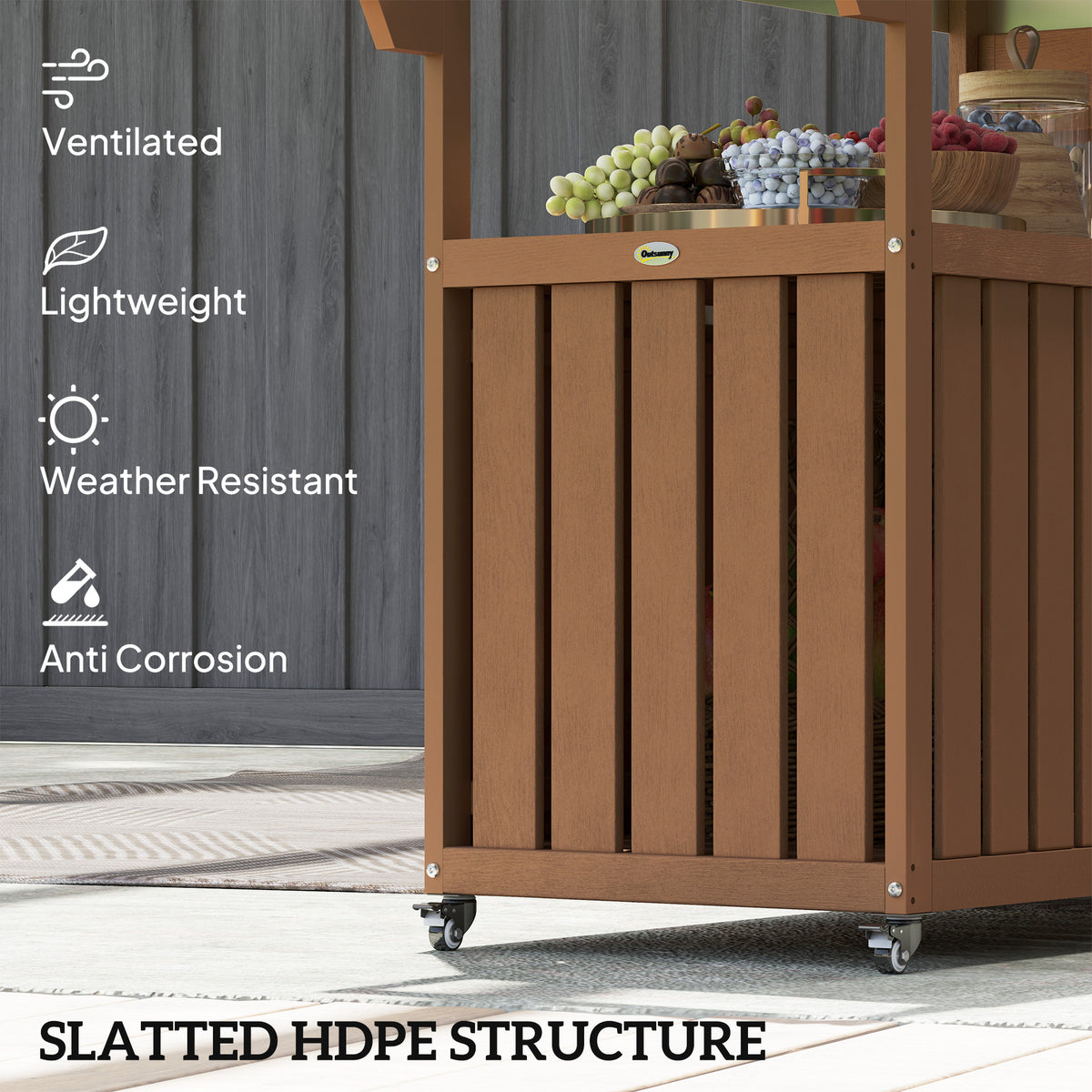 mobile stainless steel outdoor kitchen prep cart product view 2