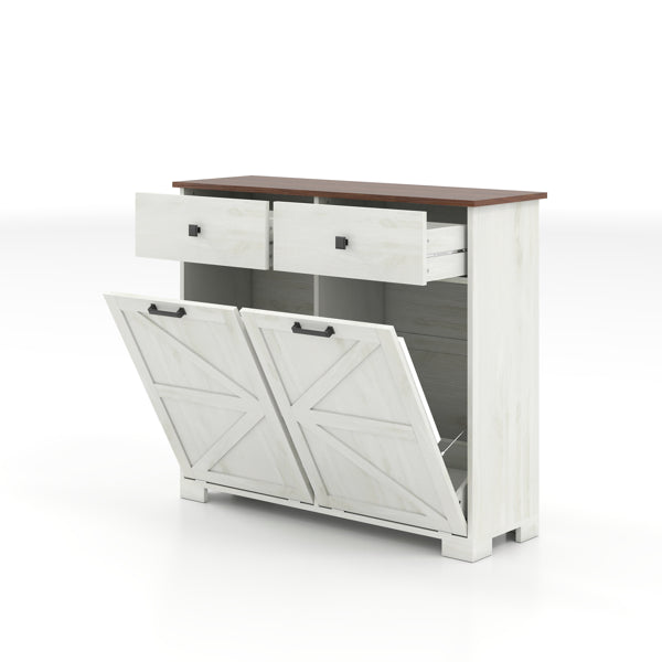 Farmhouse Double Tilt Out Trash Cabinet For 20 Gallon Cans Free Standing - Image 4