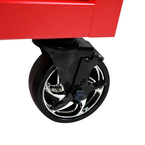 9 DRAWERS MULTIFUNCTIONAL TOOL CART WITH WHEELS AND WOODEN TOP - Image 4