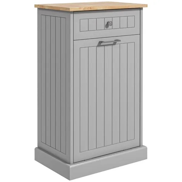 Kitchen Tilt Out Trash Bin Cabinet Free Standing Recycling Cabinet Trash Can - Image 5