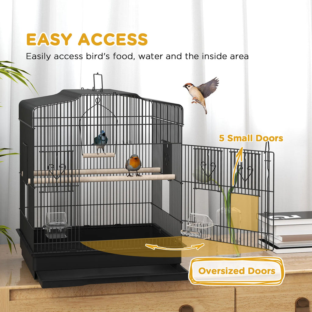 23" Bird Cage Finches Canaries Parrot Cage with Doors Perches 2 Feeder Pet - Image 5