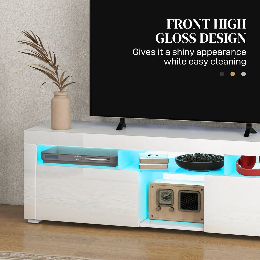 Modern TV Stand with Storage and LED Lights for TVs up to 55" TV Cabinet with - Image 3