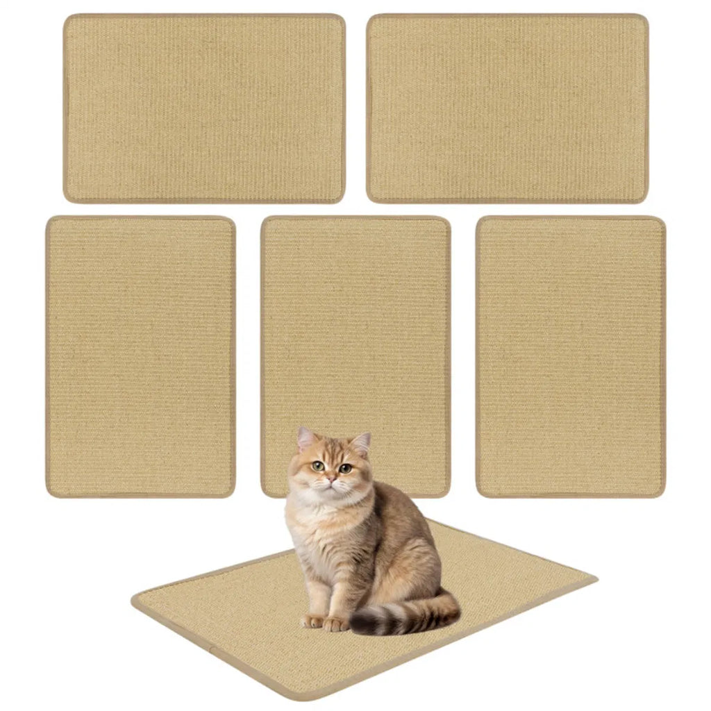 24 x 16 Inch Natural 6 Piece Cat Scratching Mats Sisal Material Anti Slip - Image 5