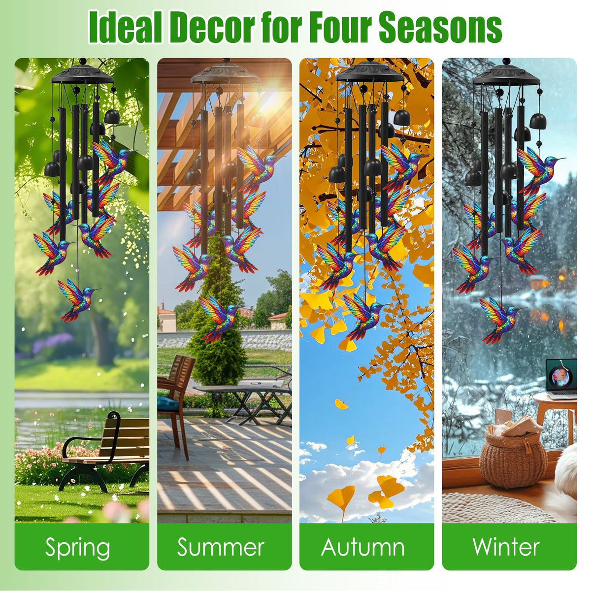 1Pc Butterfly Wind Chimes For Outside Metal Wind Chimes With Aluminum Tubes - Image 3