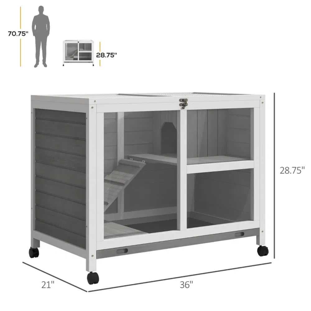 Pet cage /Wood Rabbit Hutch Gray ( Amazon Shipping)(Prohibited by WalMart) - Image 3
