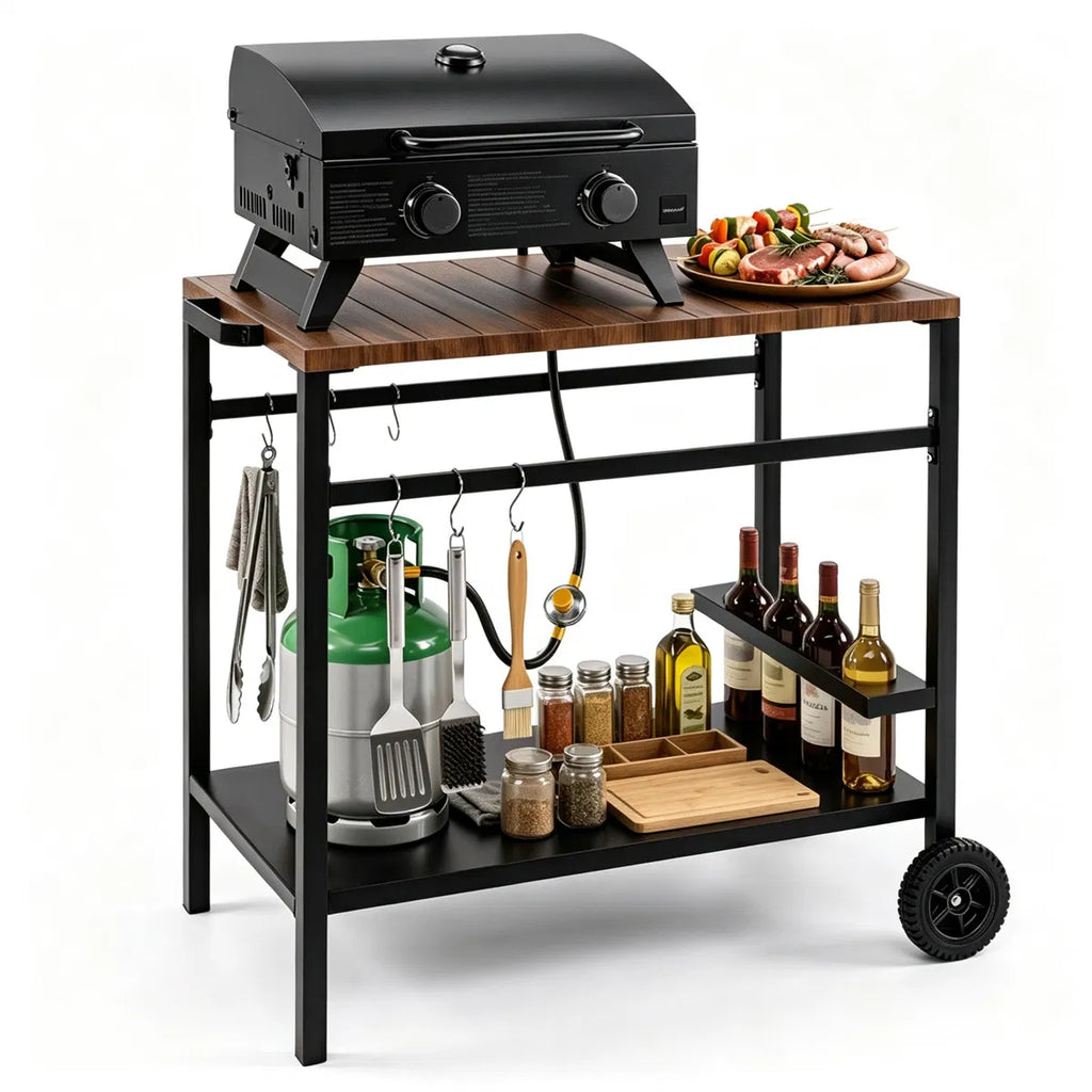 stainless steel outdoor grill prep table with cabinet product view 8