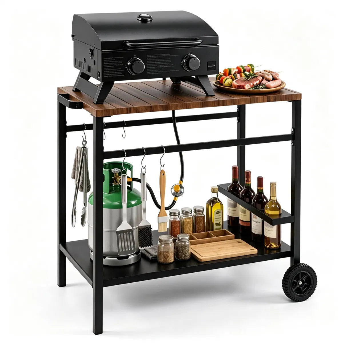 stainless steel outdoor grill prep table with cabinet product view 8