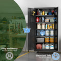 Aobabo Black Metal Garage Storage Cabinet With Wheels 34inchW X 18inchD X