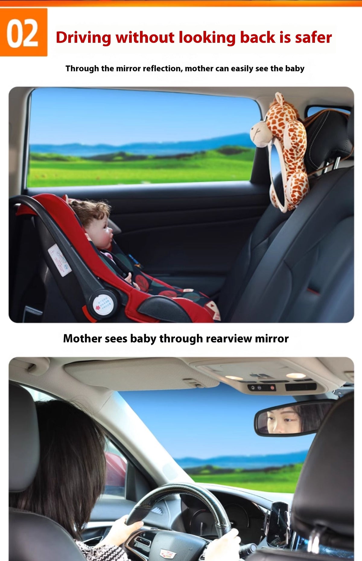 Car Mounted Child Safety Seat Basket Baby Reflector - Image 4
