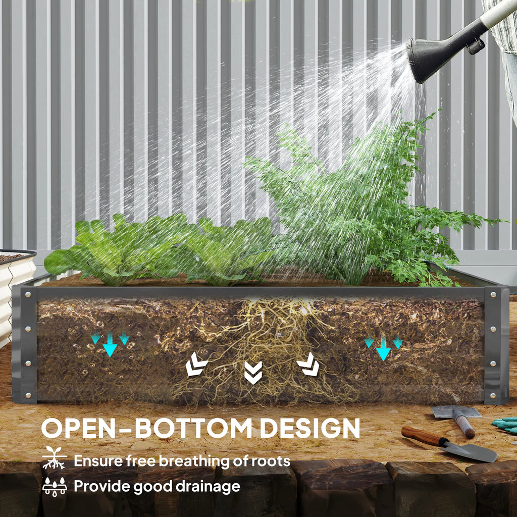 4' x 4' x 1' Raised Garden Bed Galvanized Steel Planter Box for Vegetables - Image 5