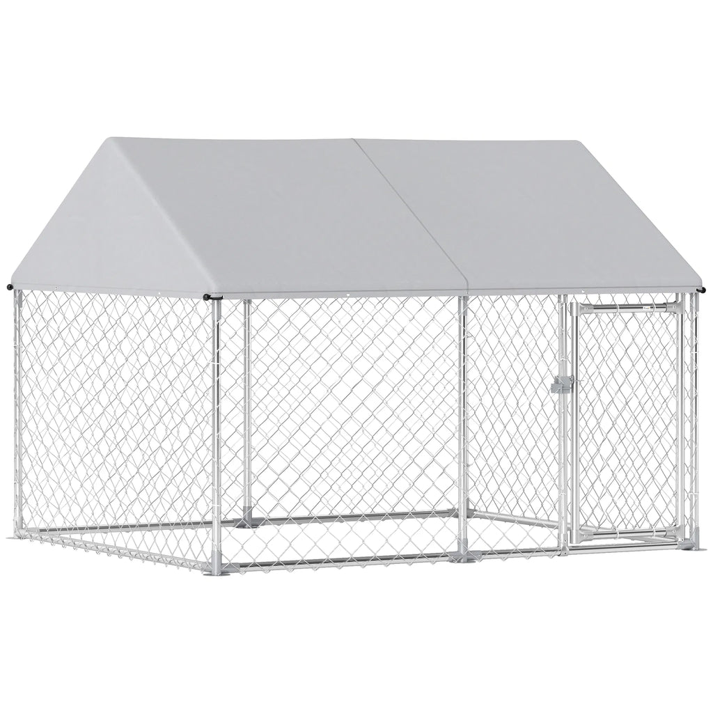 Outdoor Dog Kennel with Waterproof & Anti UV Cover Quick Connect Frame Secure - Image 2