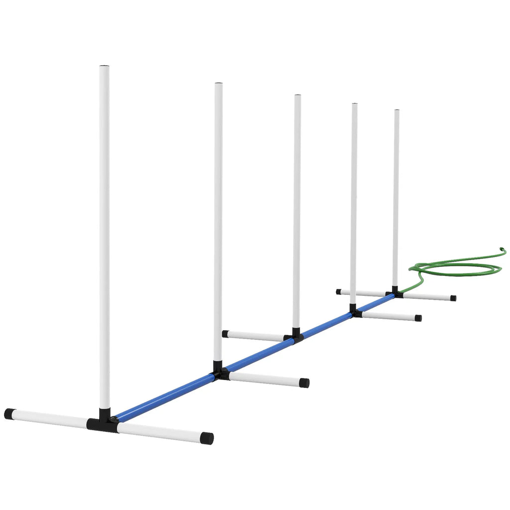 2PCs Dog Agility Kit with Weave Poles Spray Water Tube Whistle Carry Bag White - Image 5