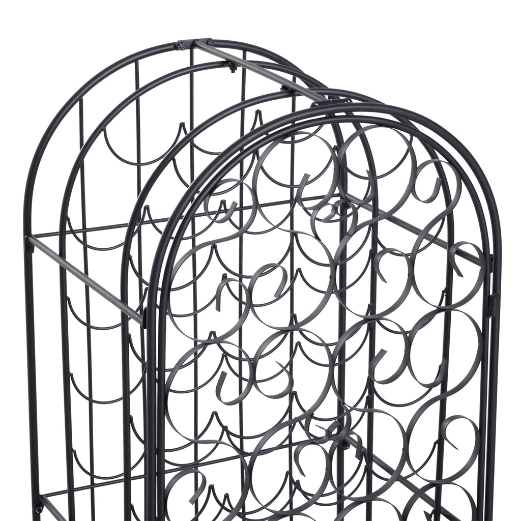 35 Bottle Wrought Iron Wine Rack Cabinet With Lock Black - Additional Product View 5