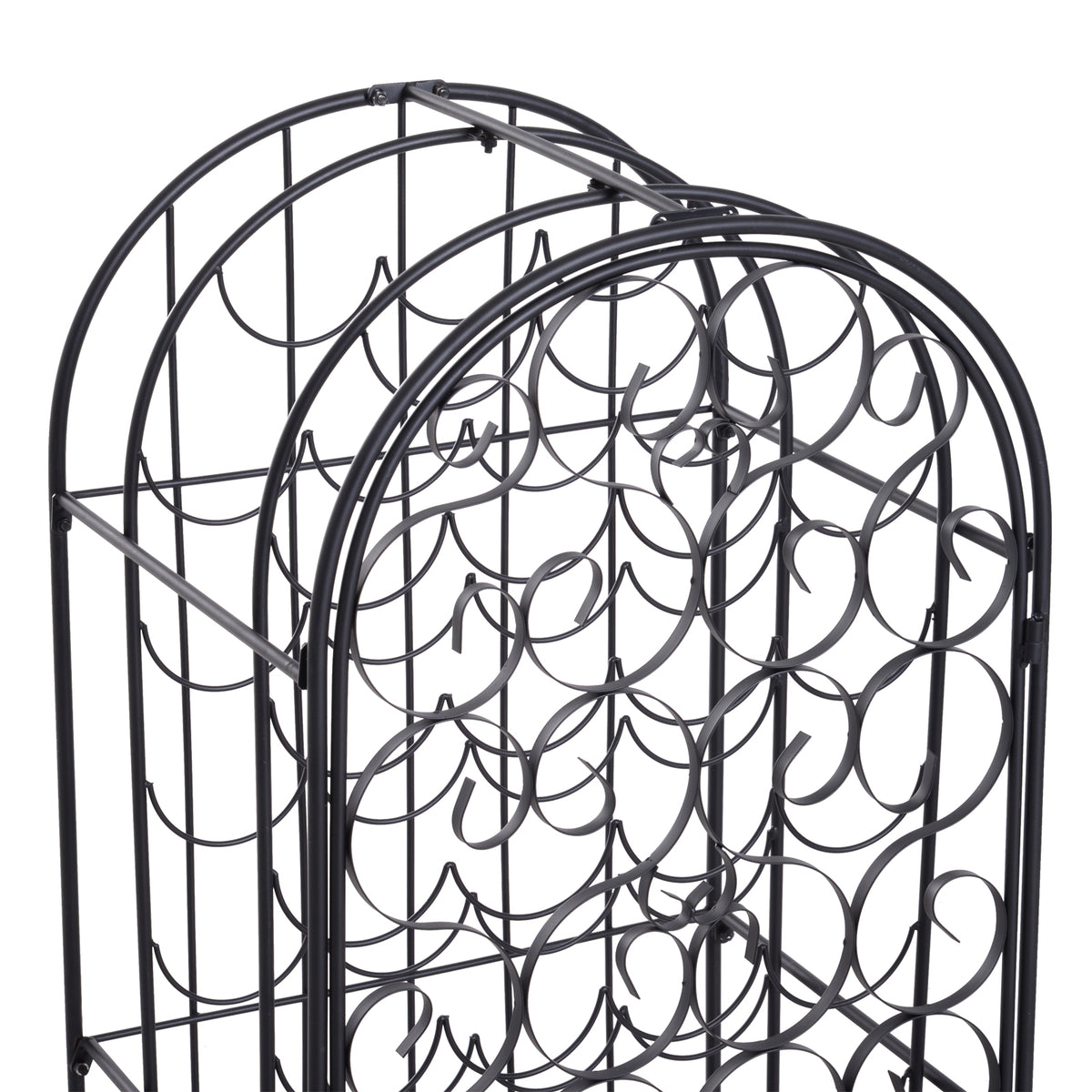 35 Bottle Wrought Iron Wine Rack Cabinet With Lock Black - Additional Product View 5