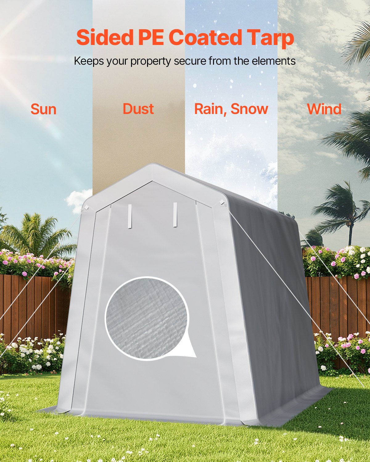6x8ft outdoor storage shelter shed product view 5