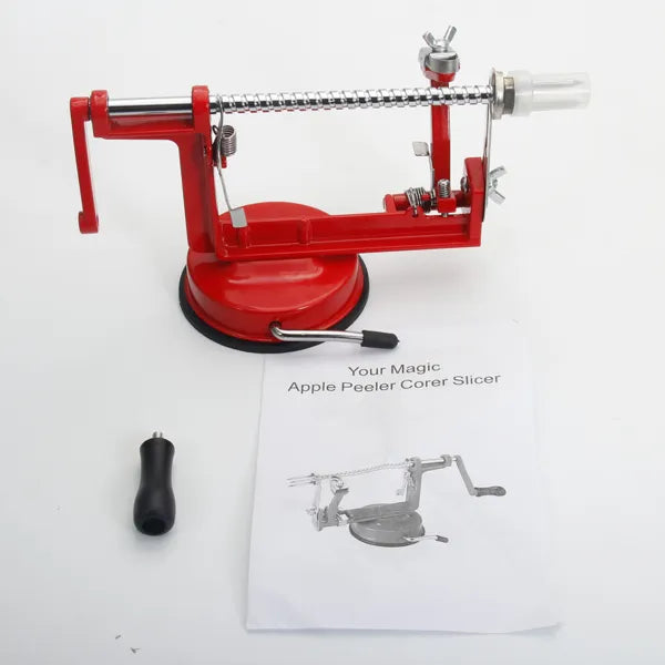 3 in 1 Stainless Steel Hand cranking Apple Peeler Slicer Peeler Red - Image 5