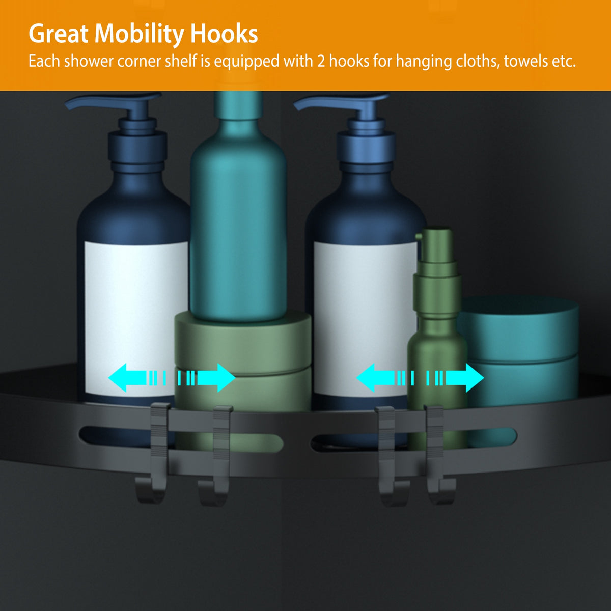 2pcs corner shower caddy shelf product angle 8