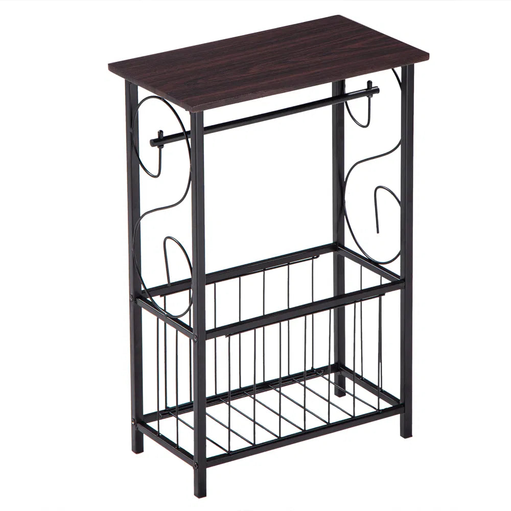 37 20 55 Cm Bathroom Table Interior Side Tissue Magazine Rack Dark Brown - Image 5