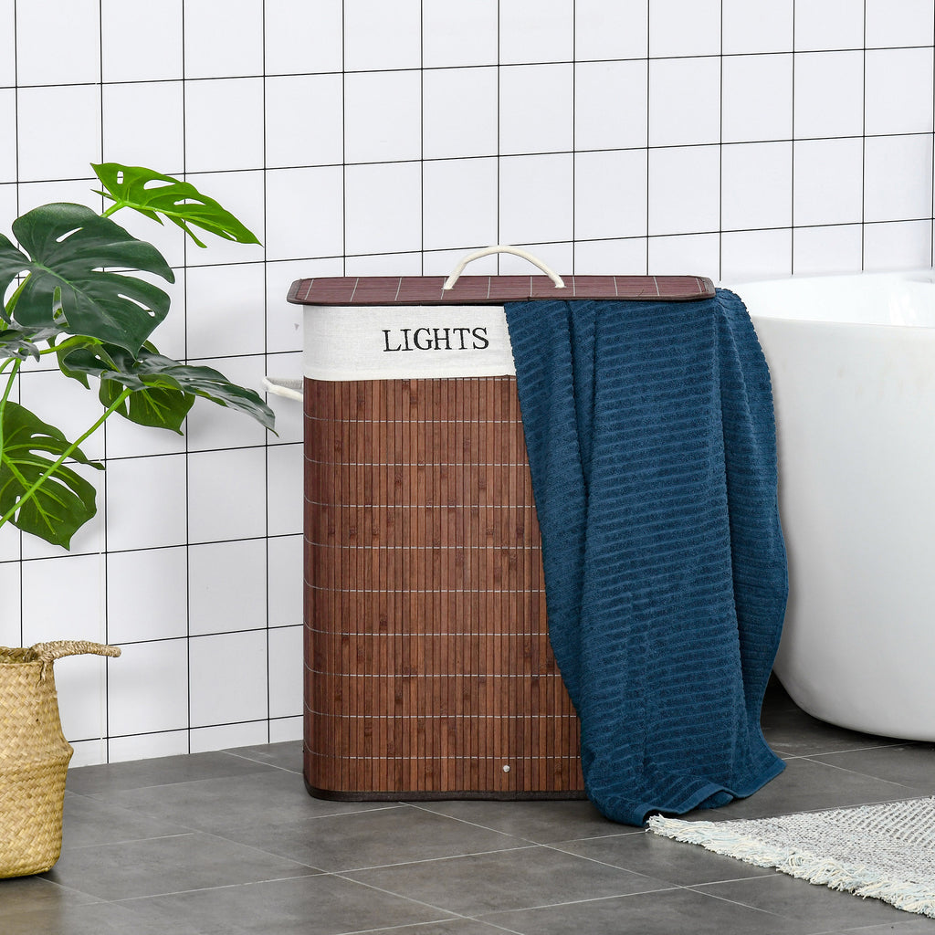 Bamboo Laundry Basket With Lid And String Handles Collapsible Laundry Hamper - Image 4