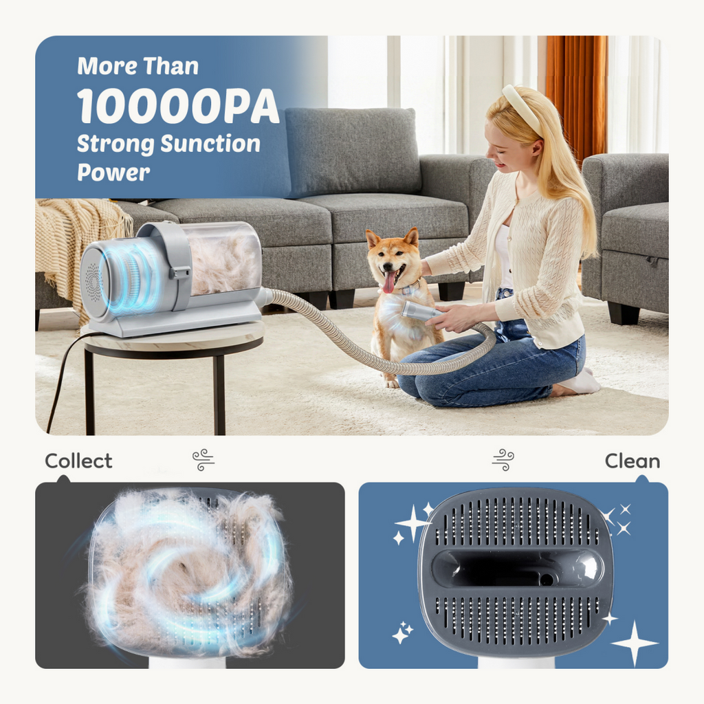 Professional Dog Grooming Clippers With 2.5L Cup 3 Suction Modes Cordless - Image 3
