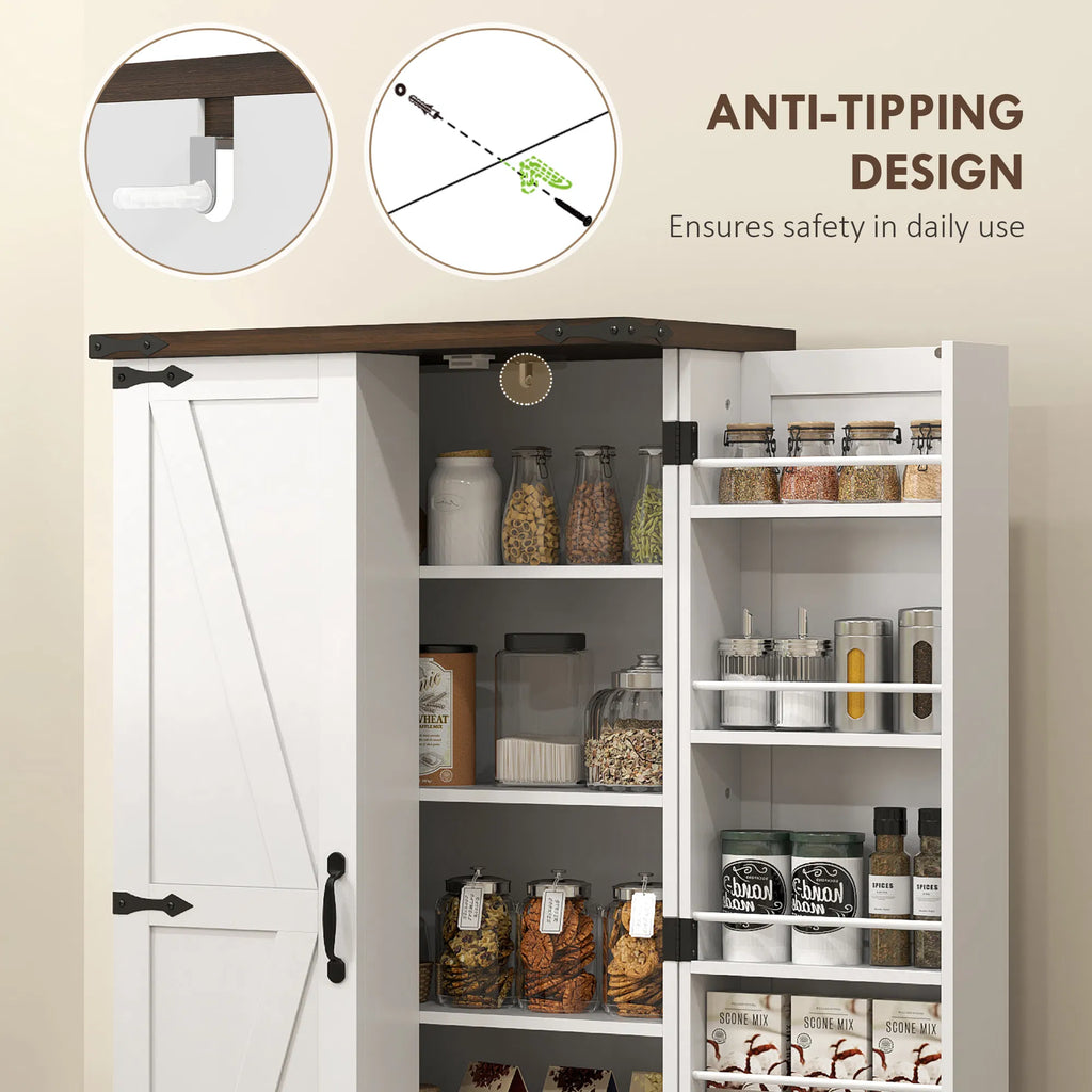 47" Kitchen Pantry Storage Cabinet Farmhouse Kitchen Pantry Cabinet with - Image 5