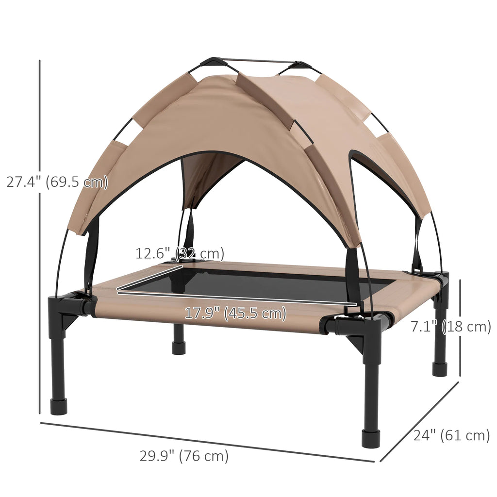 Raised Dog Bed Cooling Dog Cot w/ Canopy Washable Breathable Mesh for Small - Image 5