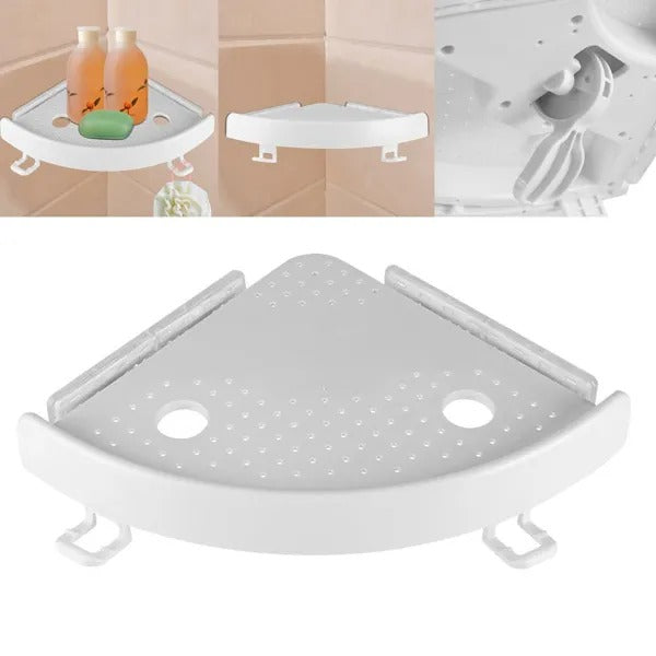 bathroom wall corner shelf organizer detail and structure