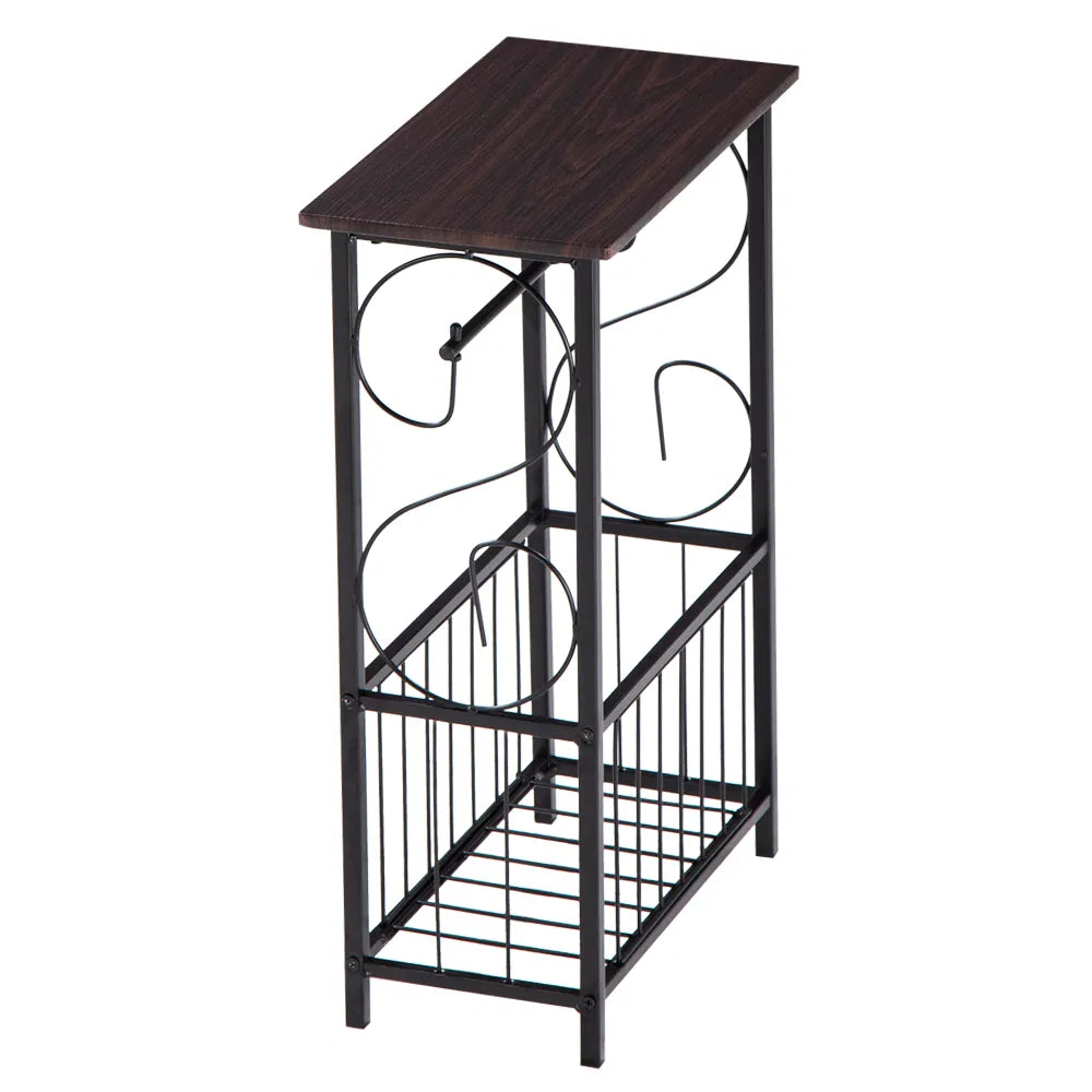 37 20 55 Cm Bathroom Table Interior Side Tissue Magazine Rack Dark Brown - Image 3
