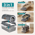 Double entry convertible lid cat litter box