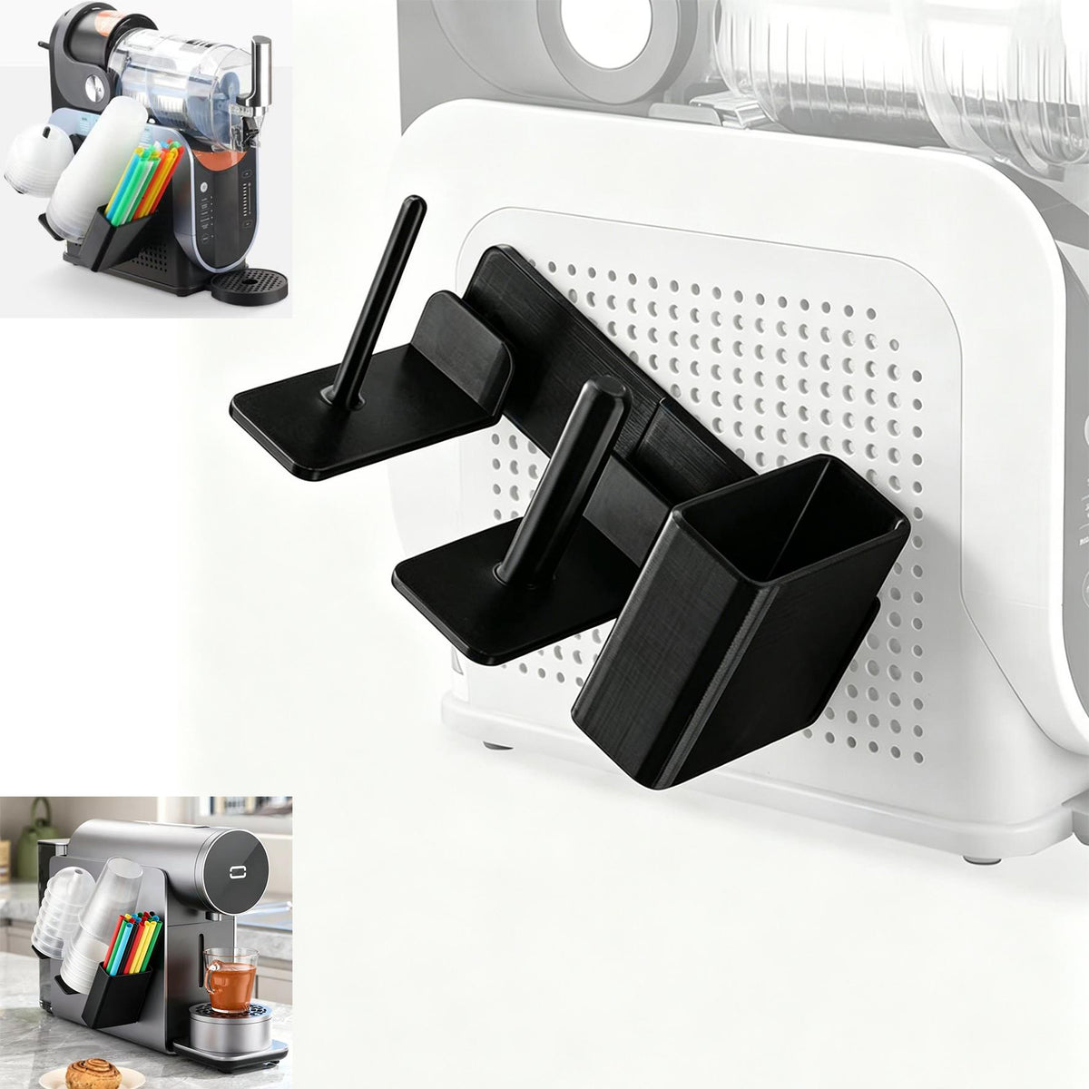 Slushie Machine Cup Organizer 3 in 1 Side Mounted Cup Organizer For Ninja