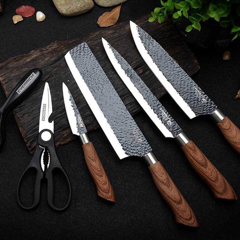 6 PCS Kitchen Knife Sets Steel Kitchen Knives Set Tools Forged Kitchen Knife - Image 4
