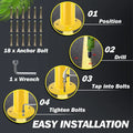 Safety Bollard Post 36 Inch Height Steel Bollards 3.5 Inch Diameter Parking