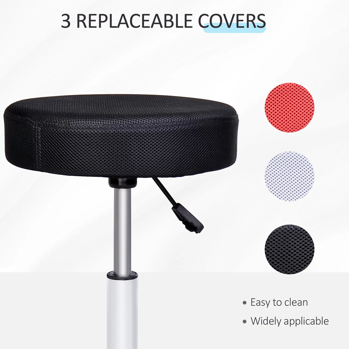 Salon Spa Stool Adjustable Height Rolling Chair Multi Color Comfort Double Nets