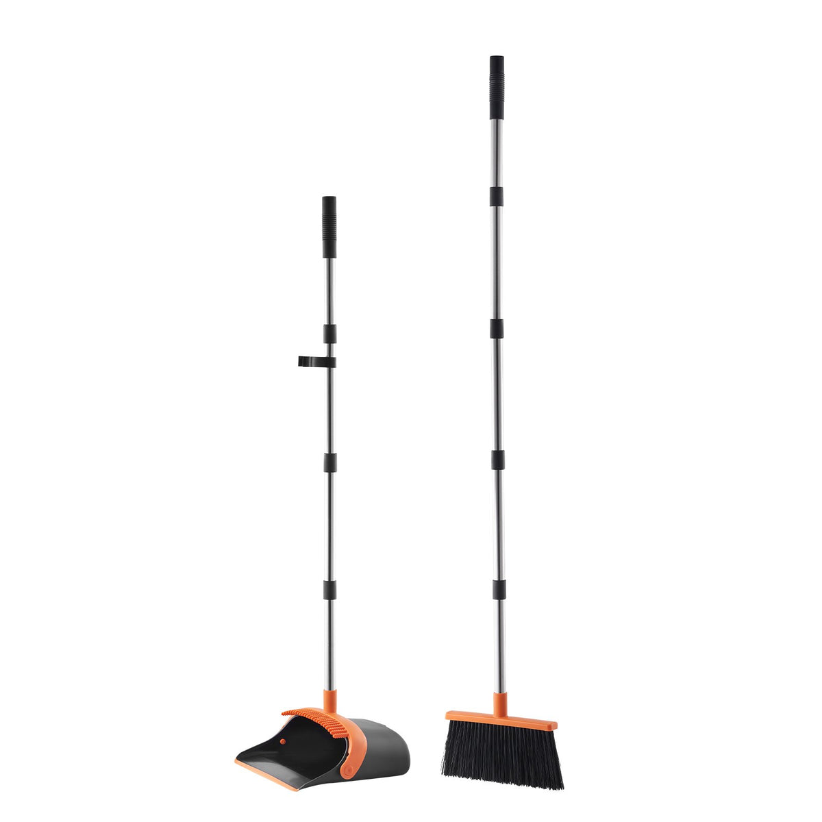 Broom And Dustpan Set Heavy Duty Dustpan And Broom Combo With Self Cleaning - Image 2