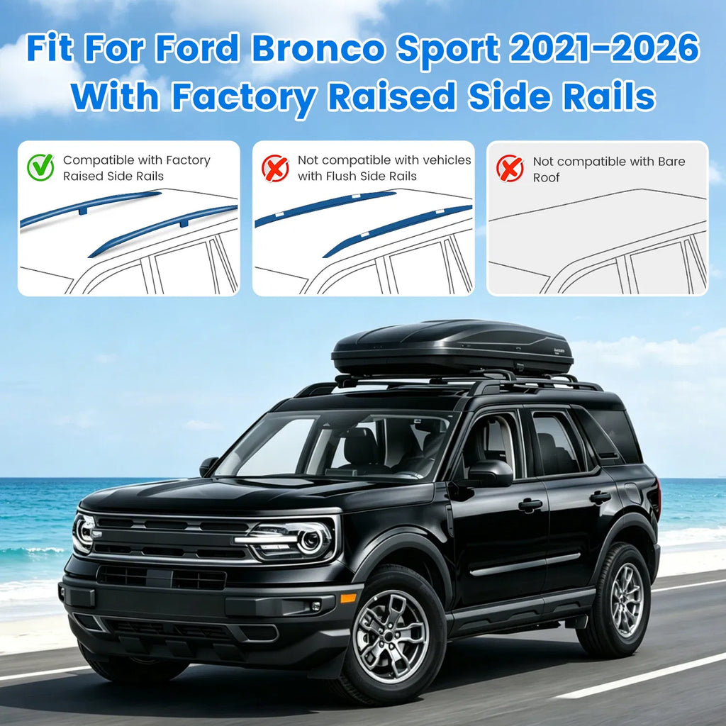 Roof Rack Cross Bars Fit for Ford Bronco Sport 2021 2026 On Road Off Road - Image 3