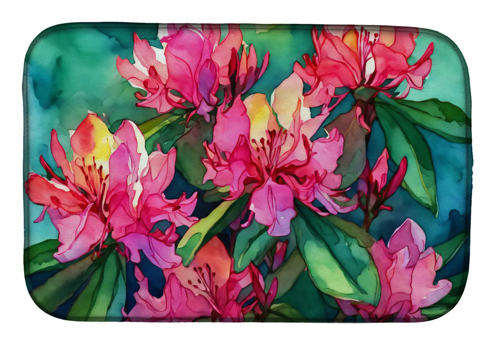 West Virginia Rhododendrons in Watercolor Dish Drying Mat Absorbent Dish Drying - Image 3