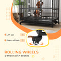 49" Heavy Duty Dog Crate with Removable Tray Doors Openable Roof for Large