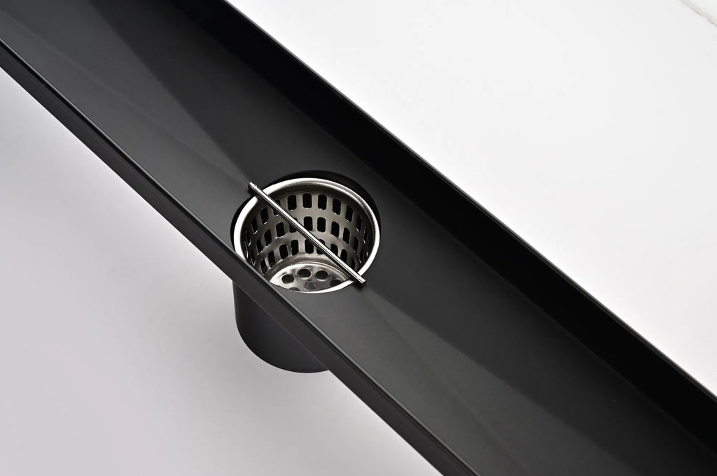 24 Inch Linear Shower Drain with Removable Square Patterned Grate 304 - Image 3